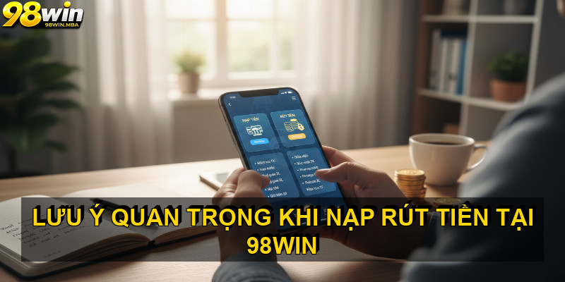 Lưu ý quan trọng khi nạp rút tiền tại 98win